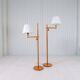 Sculptural modern floor lamps in pine, Yngve Ekström Sweden 1970s