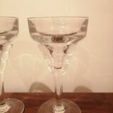 2 verres bistrot absinthe en verre soufflé, années 30