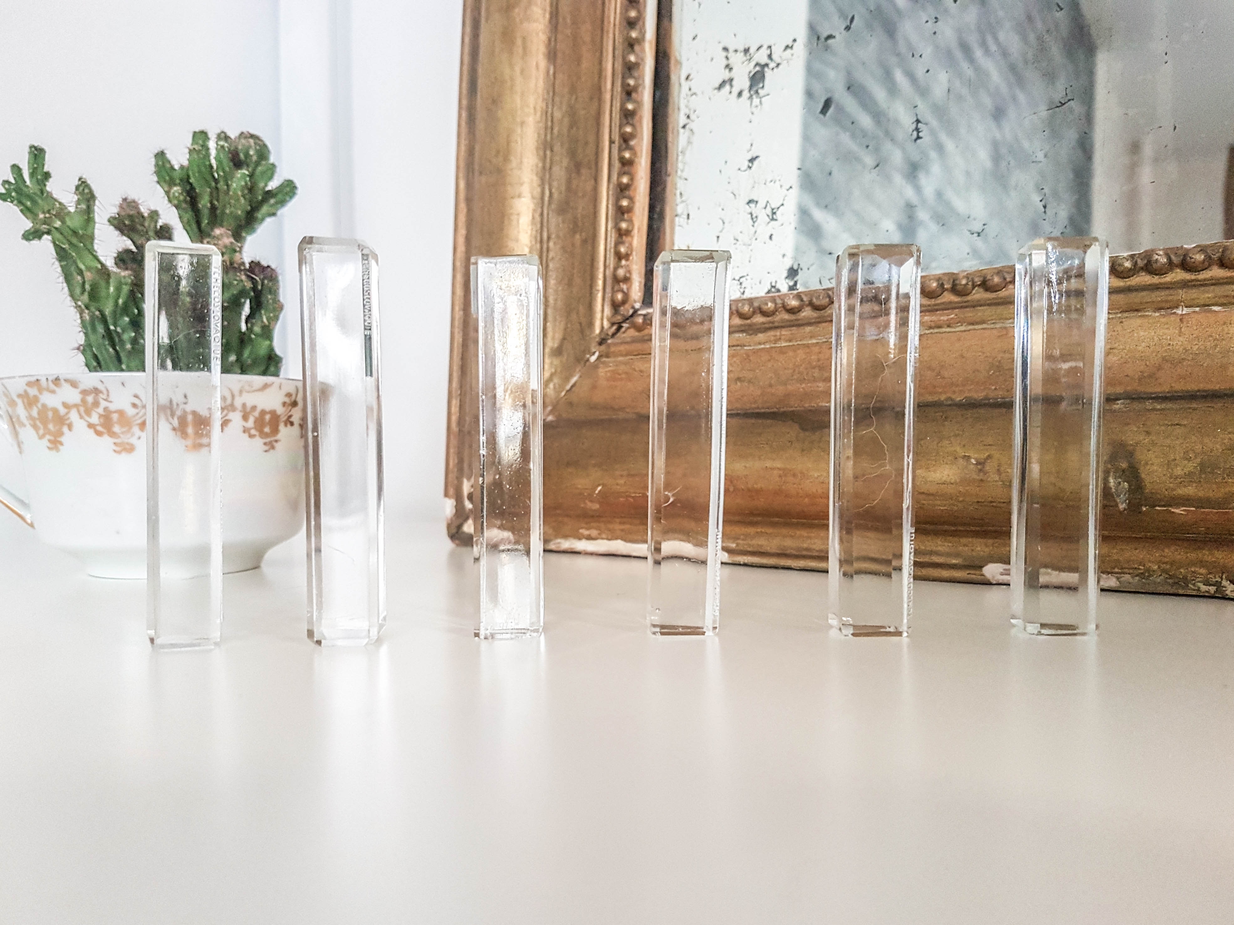 Lot de 6 porte-couteaux en cristal Tchécoslovaque