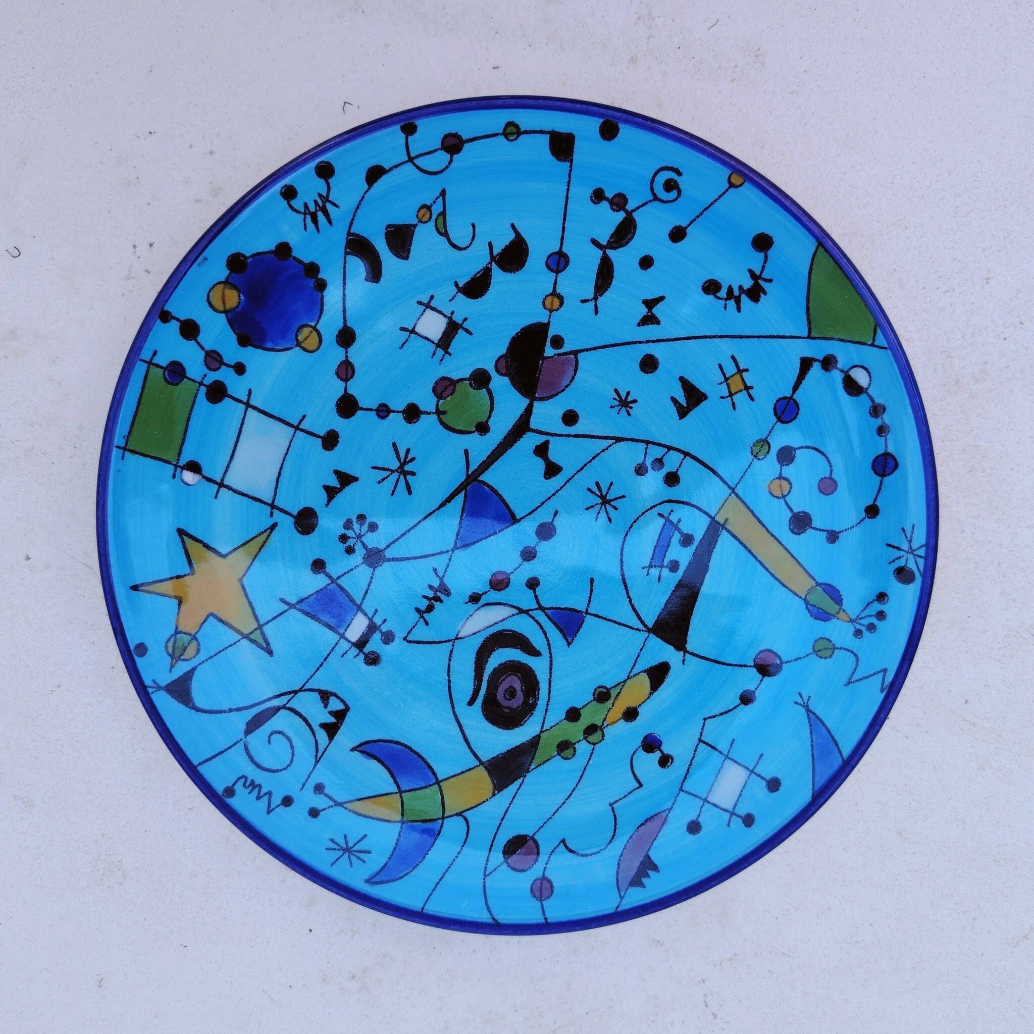Decorative plate, abstract design, by Joan Miró.