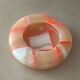 Sculptural ashtray catchall in red graphic pattern onyx marble