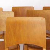 Set of 6 Wilkhahn Stackable Chairs – Beech Wood – Germany 1970s – Vintage