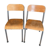 Paire de chaises enfant bois et métal