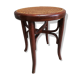 Bistro stool with curved wooden cane