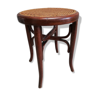 Bistro stool with curved wooden cane