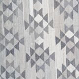 Handmade Afghan Kilim Rug, Grey Wool Geometric Flatweave Carpet 239x175cm