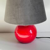 Red ceramic lamp from the 80s/90s