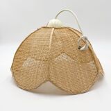 Vintage wicker flower pendant light
