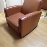 Norway club chair in brown leather