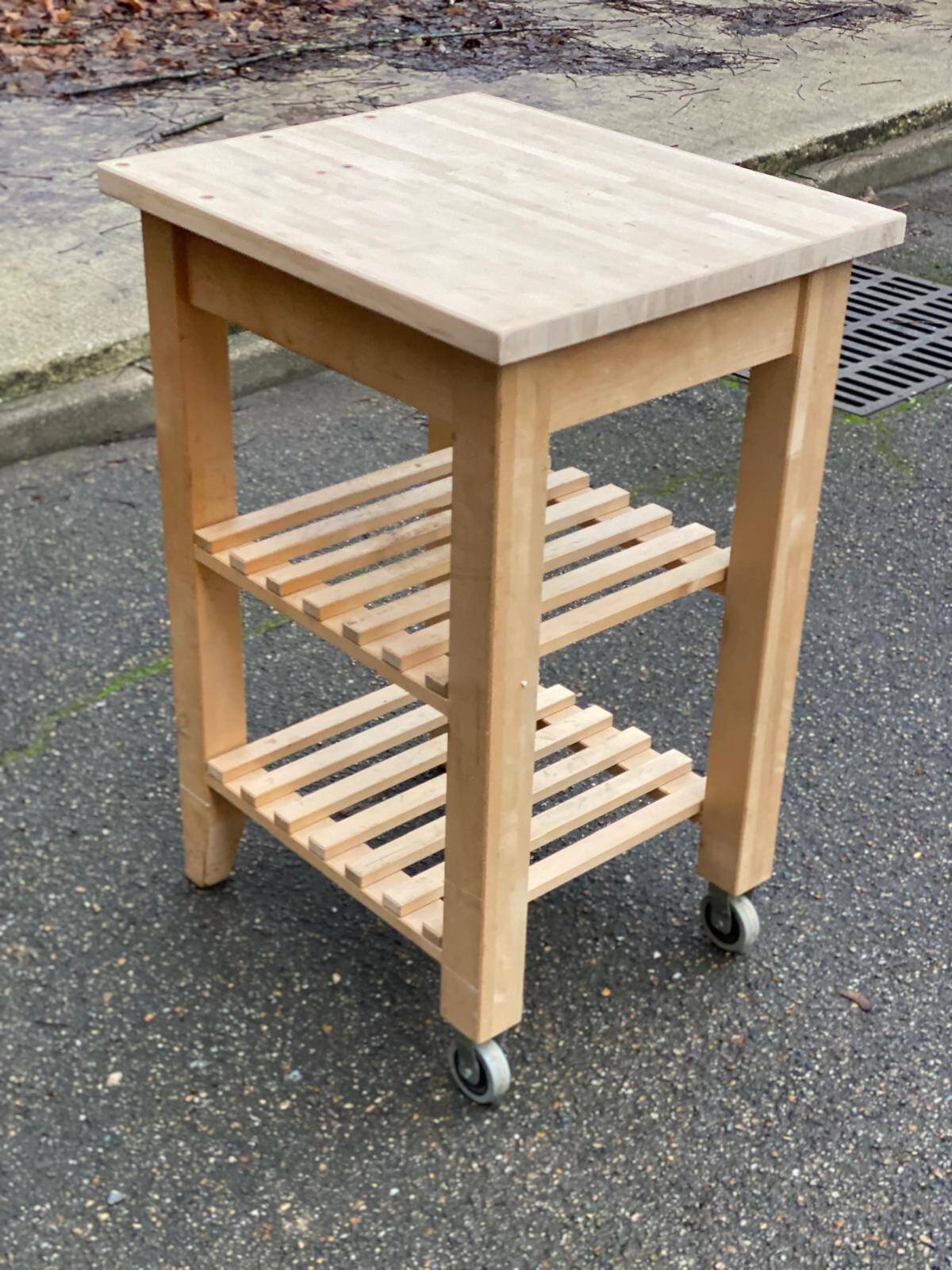 Scandinavian solid wood sideboard on wheels 85cm