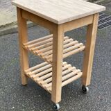 Scandinavian solid wood sideboard on wheels 85cm