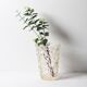 Mid-century Solid Heavy Clear Pattered Glass Flower Vase / Fidenza / Italy