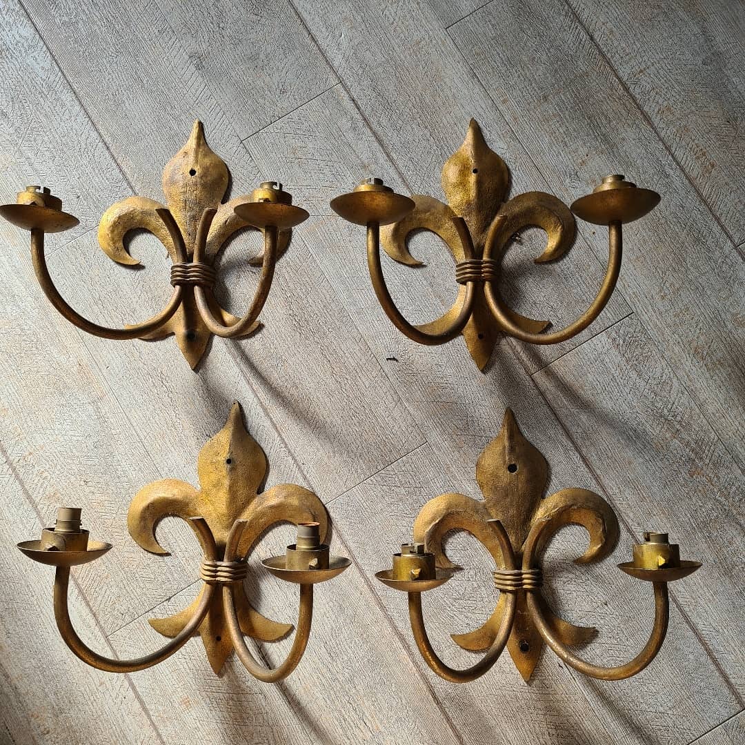 Lys flower brass sconces