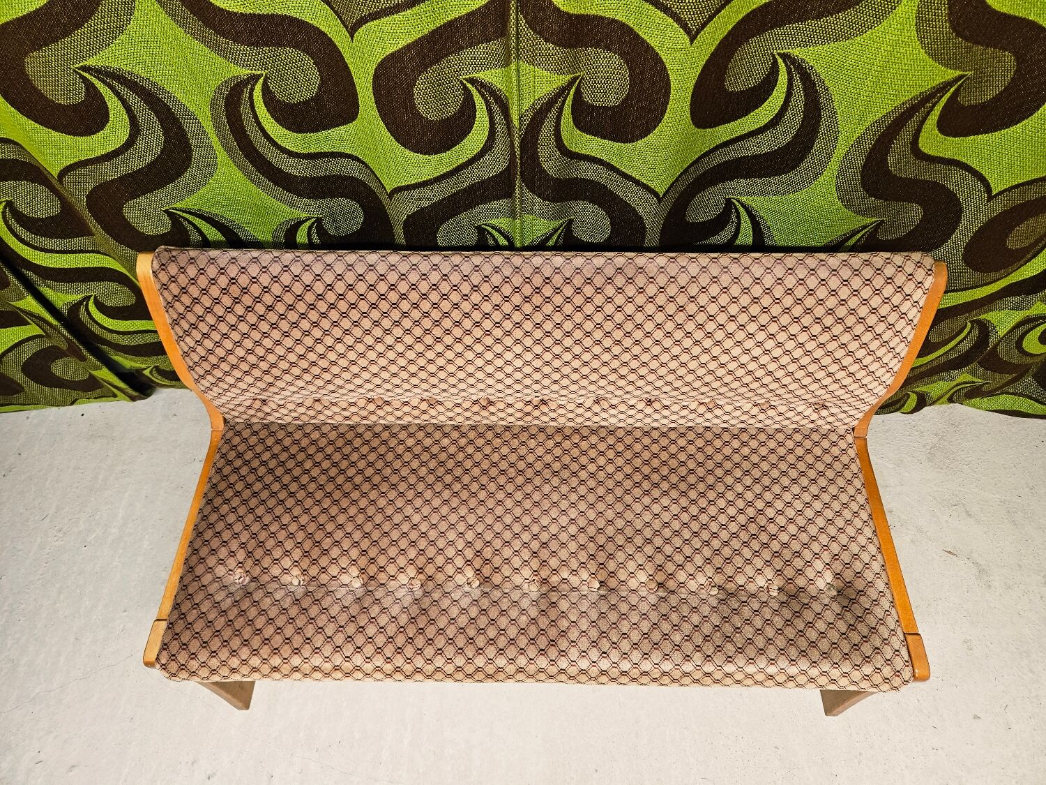 Vintage velvet bench 1970