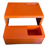 Ozoo Space Age orange bench chest, design by Marc Berthier, 1970s.