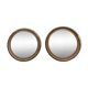 Pair of mirrors called "witch's eye" with patinated golden frame style Napoleon III