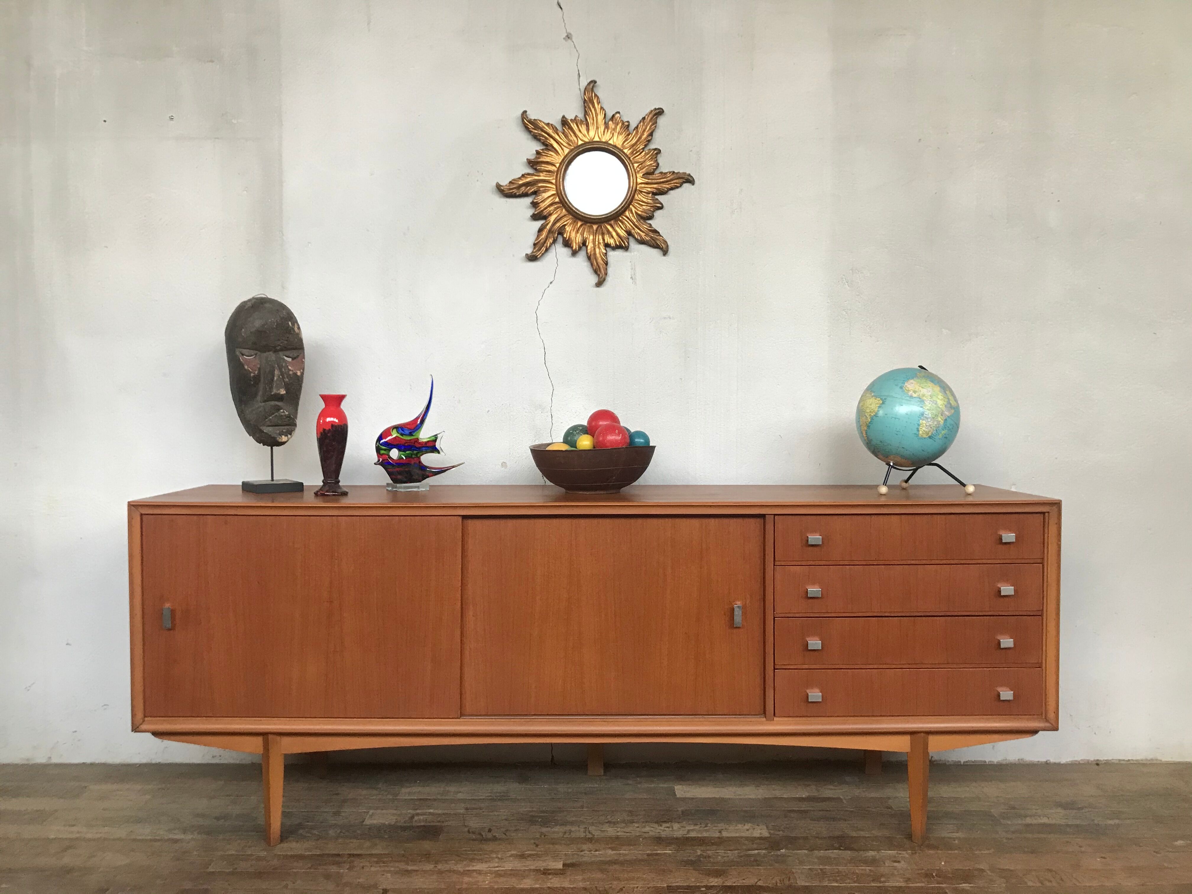 Scandinavian enfilade, 1950 design, vintage teak