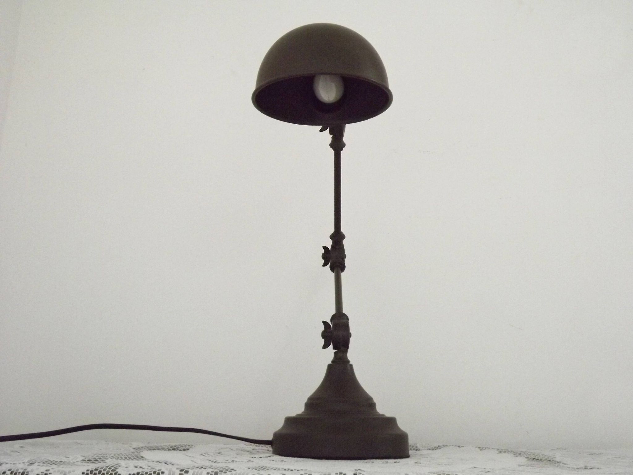 French Vintage Retro Anglepoise Adjustable Desk Lamp In Olive Green Metal 4946