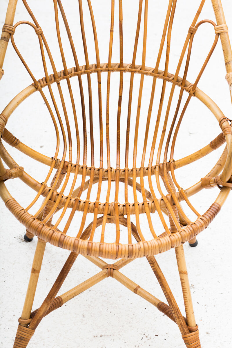 Rattan side chair, Dutch design, 1950’s