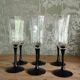 Set of 6 Arcoroc flutes with black stems – 1970s design