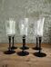 Set of 6 Arcoroc flutes with black stems – 1970s design