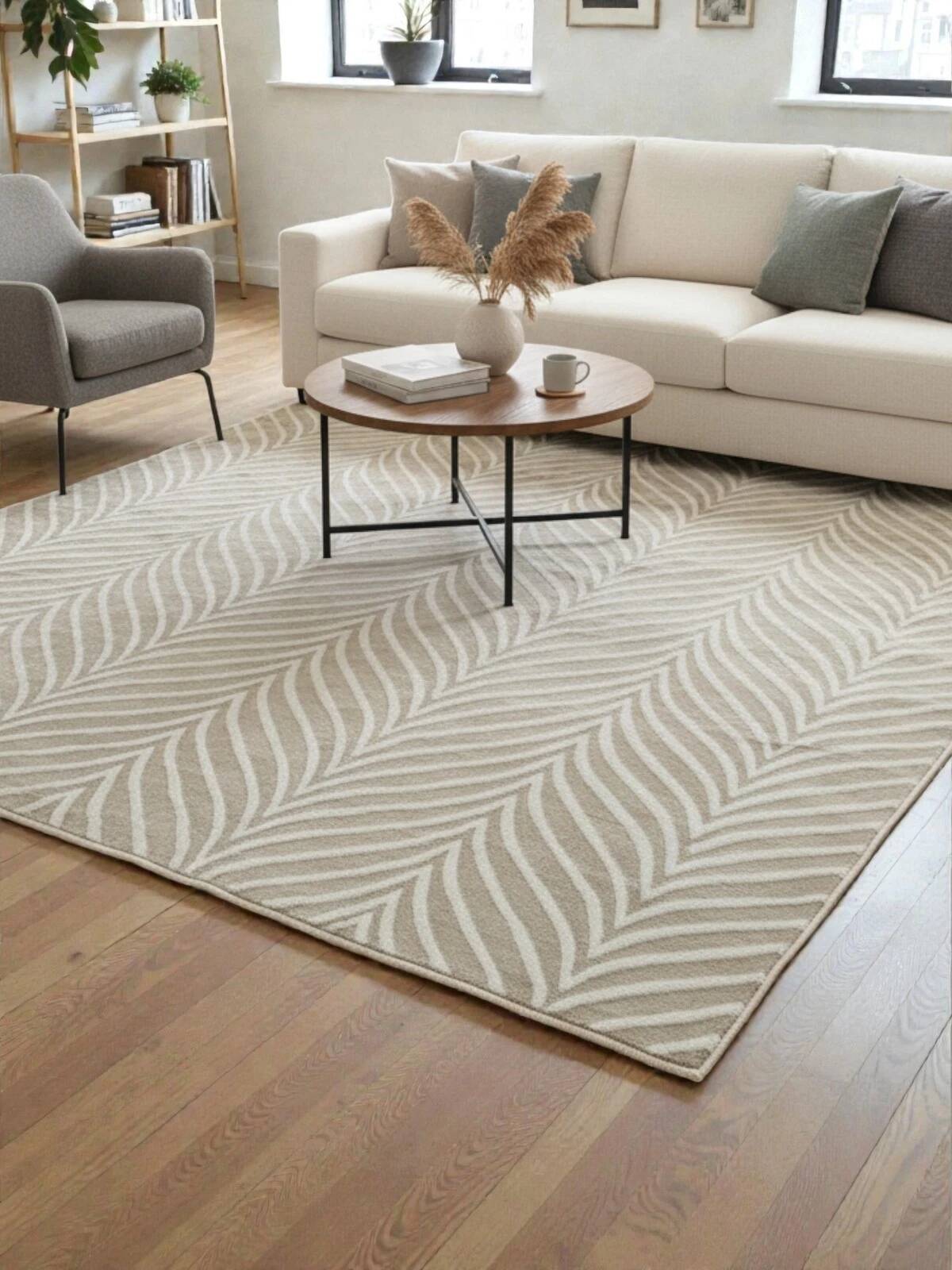 Beige patterned rug