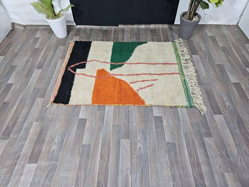 Tapis en laine coloré, tapis tribal 150/250cm