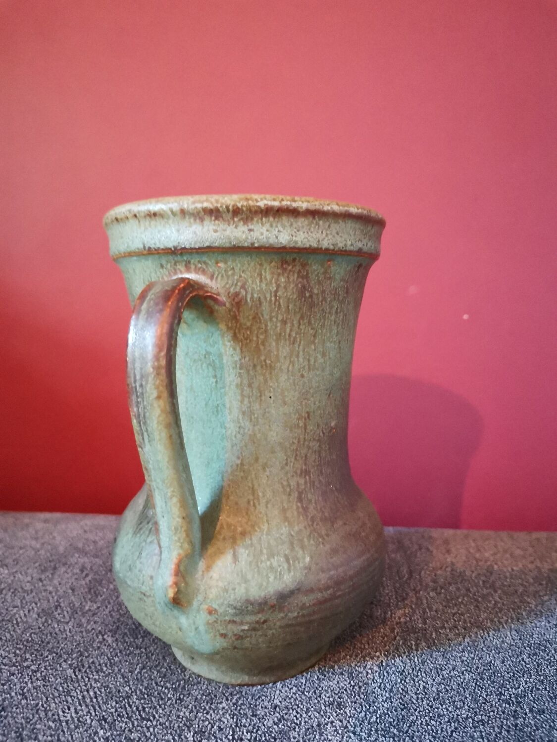 Green stoneware vase