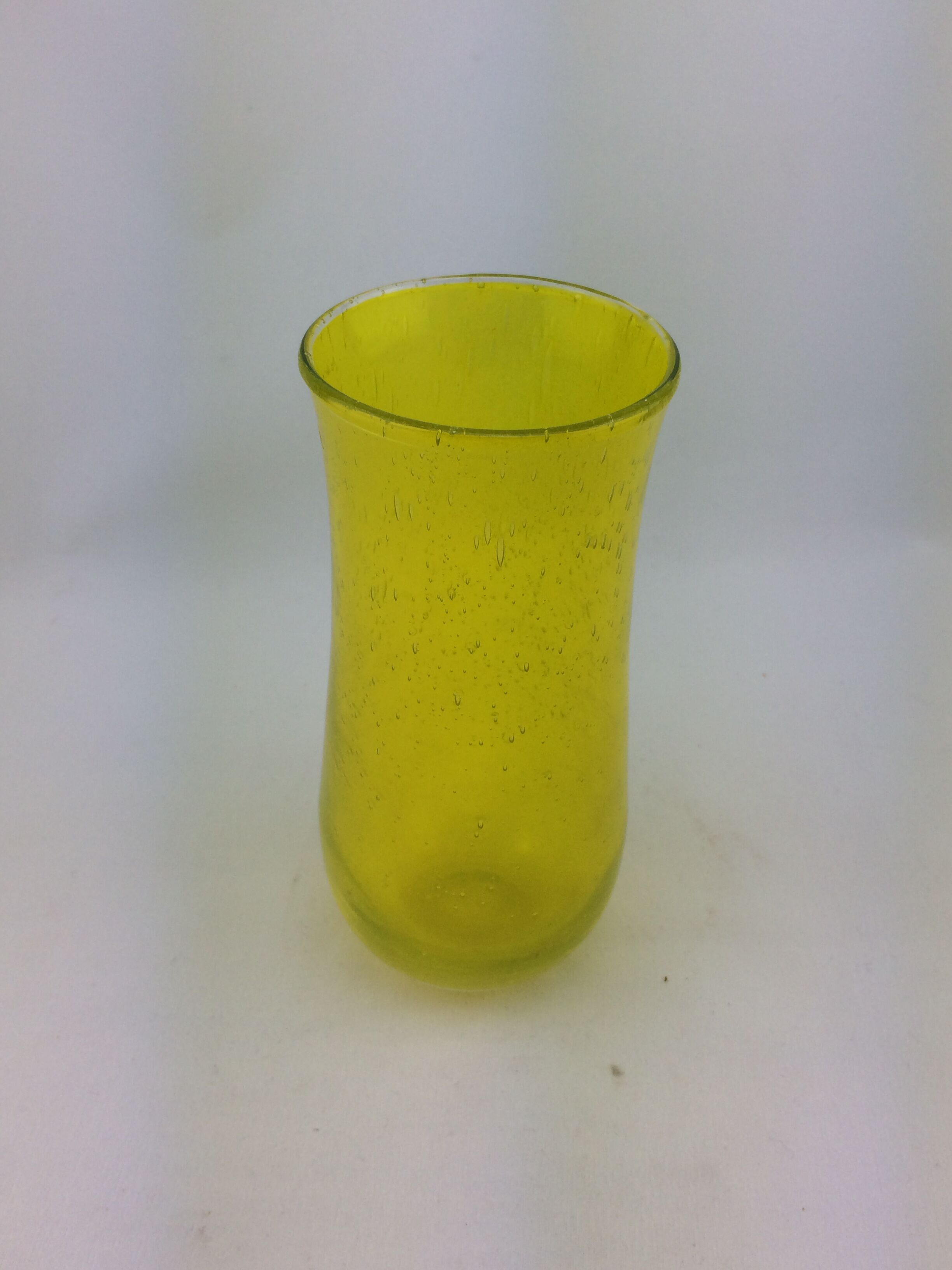Small vase yellow Biot bubble glass