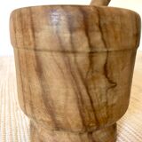 Wooden mortar and pestle