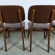 Suite de 6 chaise bois skaï marron brus vintage année 50 - 60