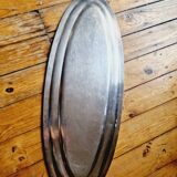 Large oval Christofle tray in silver metal