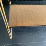 Vintage 1960 String wall shelf in gilded wood - 60 x 50 cm