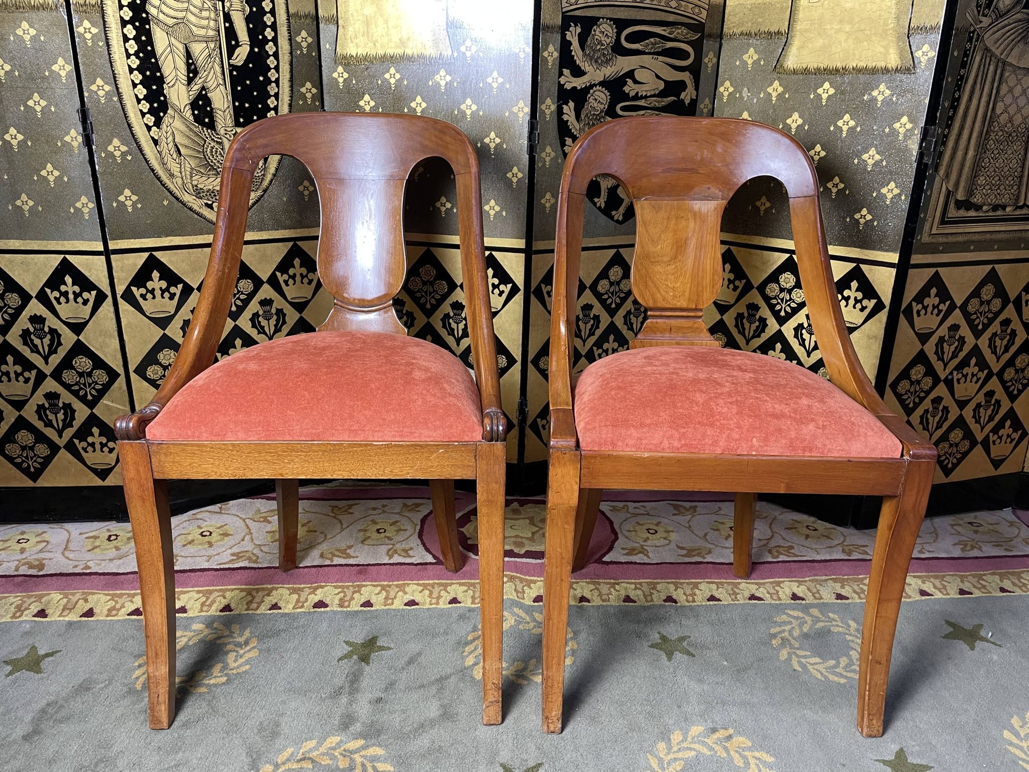 6 chaises gondoles de style Empire