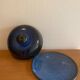 Blue glazed stoneware cheese dome