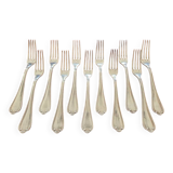 Ercuis - Set of 11 Sully table forks - silver-plated metal