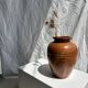 Large brown artisanal ceramic vase