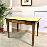 Yellow formica farmhouse table