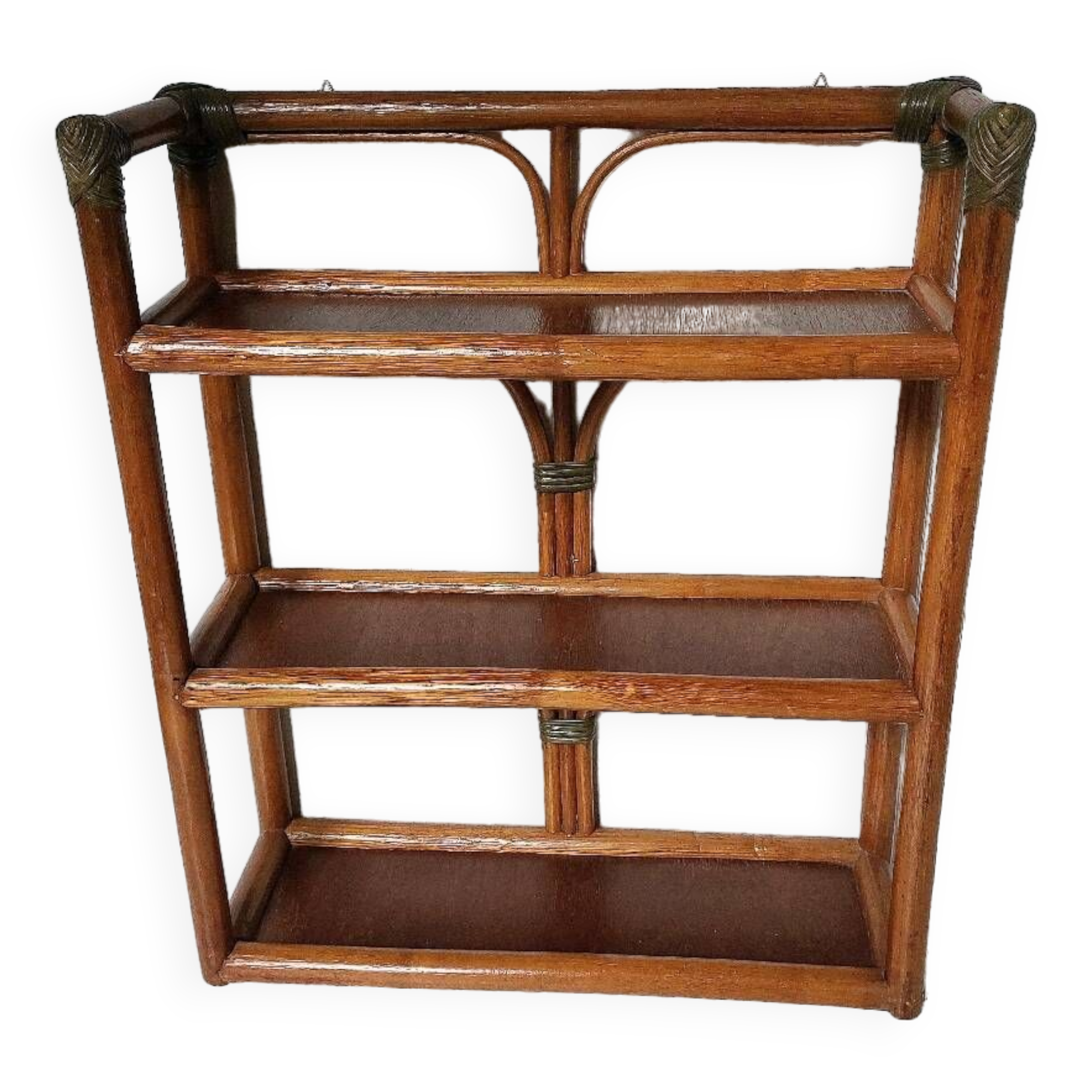 Vintage rattan wall shelf