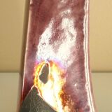 Raku ceramic vase, brutalist, gilded, design by Tony Evans