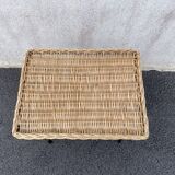 Wicker lyre side table