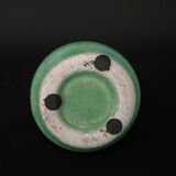 Vase en céramique craquelée XXe fond vert