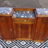 Buffet Art Déco en noyer avec marbres et guérites