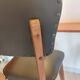 5 chairs in wood and black faux leather, Scandinavian style