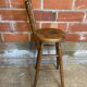 Antique vintage turned wood high bar stool