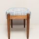 Pair of vintage stools in white and blue linen from the mid-century, Edmund Homa, 1960s.