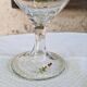 Grand verre ancien émaillé décor floral