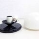 Lampe champignon en marbre et verre opalin