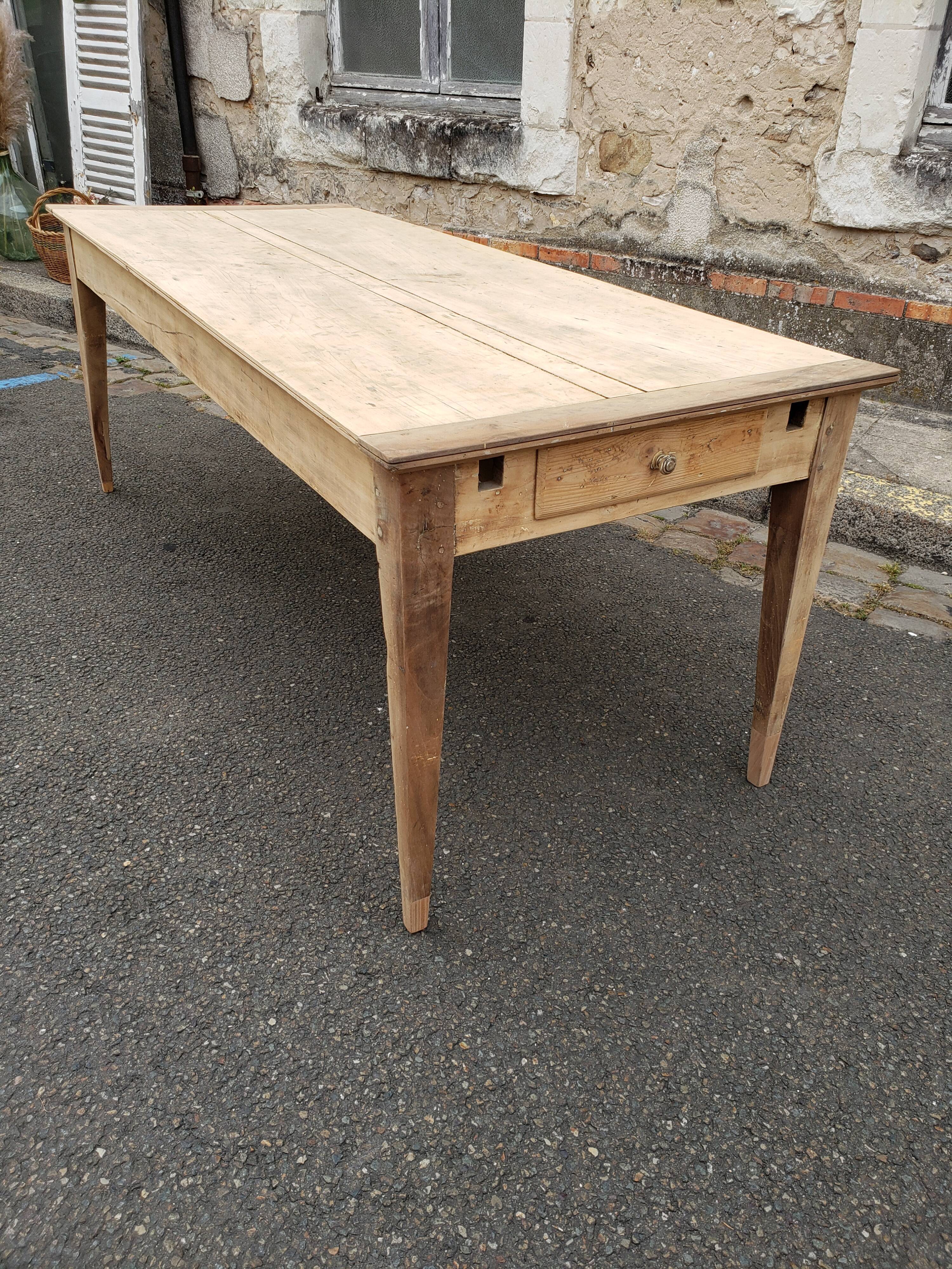 Farm table 2 poplar and chestnut drawers
