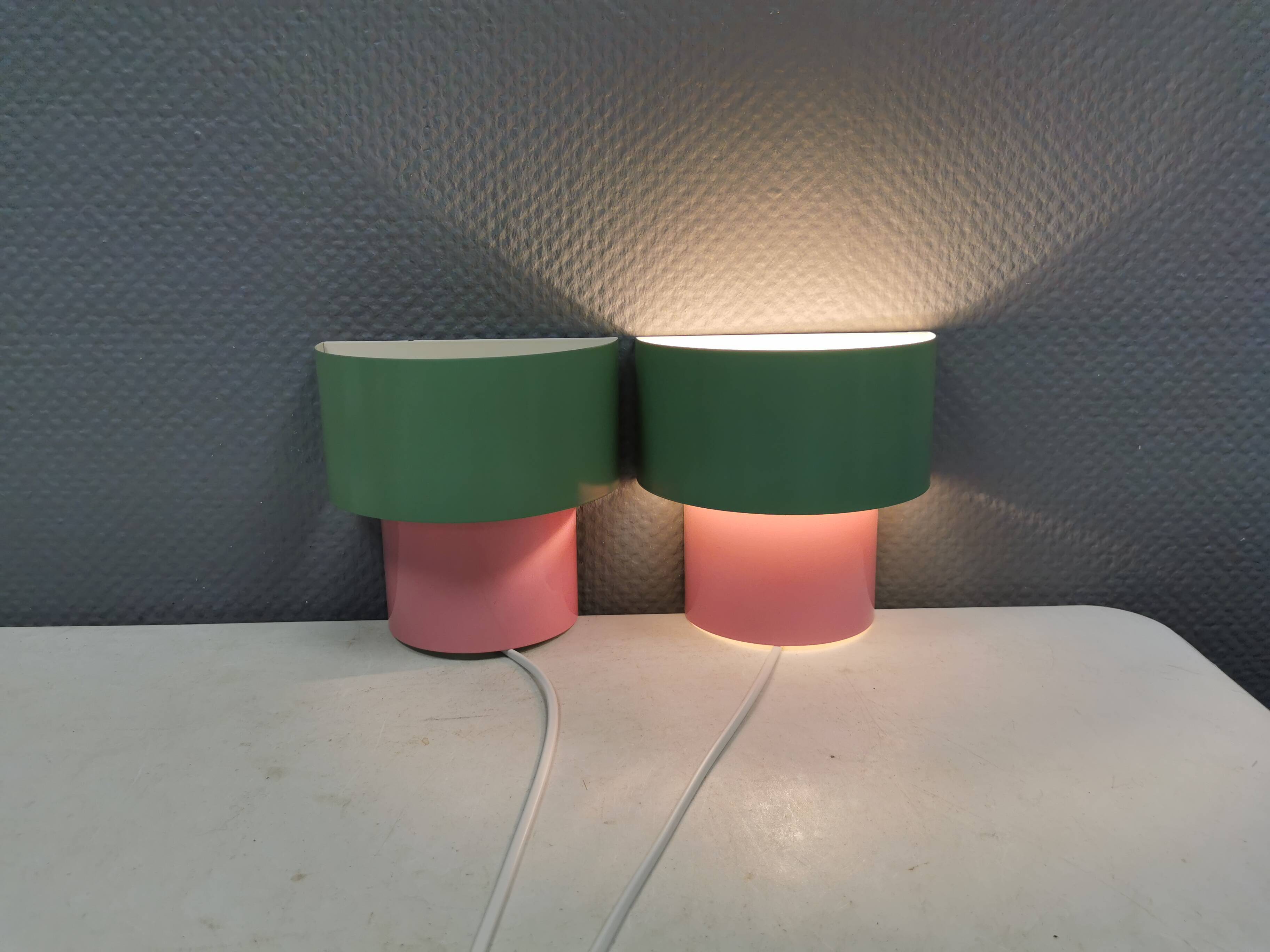 A set of refurbished retro wall lamps from IKEA from the 1980s-90s.